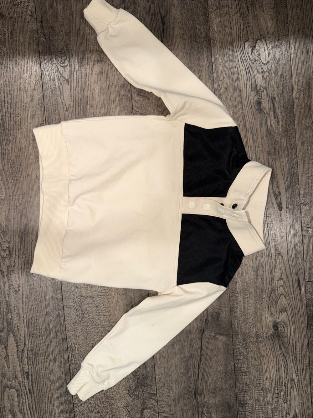 Kids Two-Tone Ivory and Black Pullover Sweater